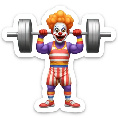 Clown weightlifting sticker