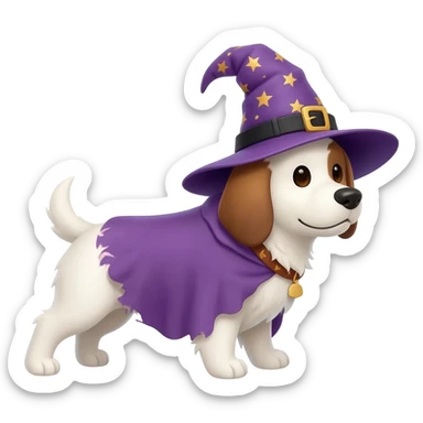 Dog wizard sticker