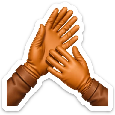 handshake between 2 gloved hands sticker