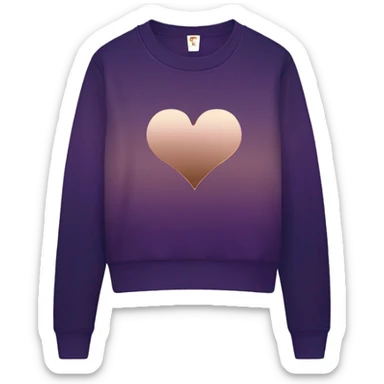 Realistic Isolated pair of dark purple ombre sweat Shirt with rose gold foil heart logo and matching jogger pants. sticker