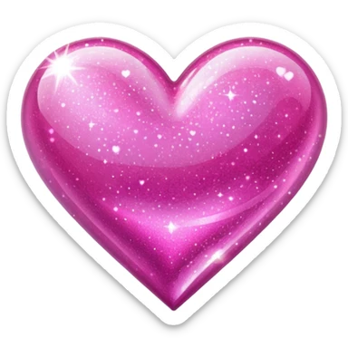 glitter pink heart sticker