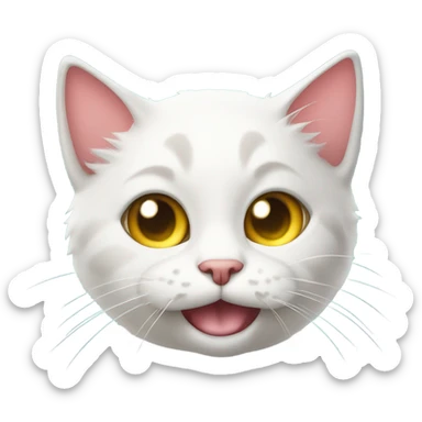 Cute laser cat sticker