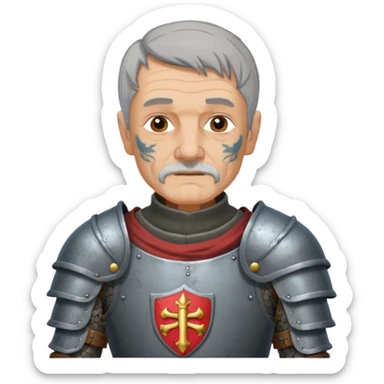 elderly tattooed knight, tattooed shoulder sticker