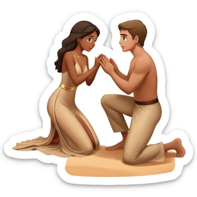boyfriend asking his girlfriend's hand in the desert sticker