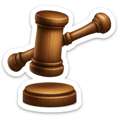 judge hammer of wood sticker