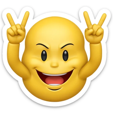 Smiley face with a attitude face and flipping his middle fingers of both hands and both feets sticker