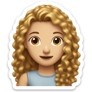 A girl with brown curly hair and a girl with blond straight hair as best friends sticker
