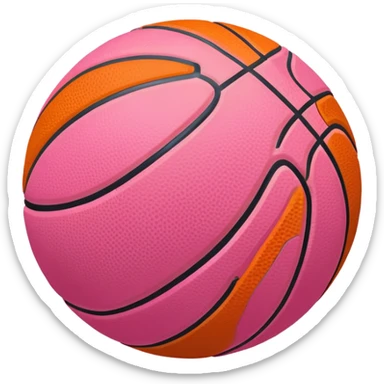 Pink and orange basketball  sticker