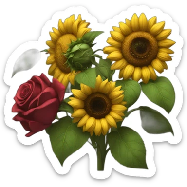 swap sunflowers with roses 3d realistic sticker