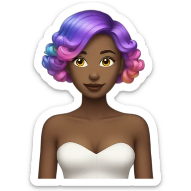 Posh-Girl-with-raibow-hair sticker