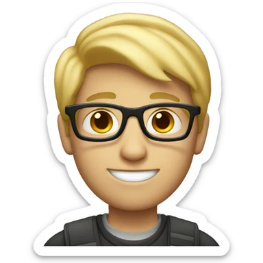 a blonde nerd boy sticker