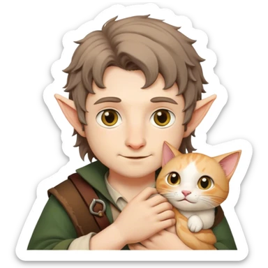 A hobbit with a cat  sticker