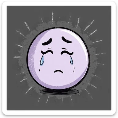 crying face with closed eyes emoji, hand-drawn chalk style, soft lilac color palette, rough doodle-like texture, looks like pastel chalk on a dark surface, aesthetic and emotional, suitable for Telegram channel sticker