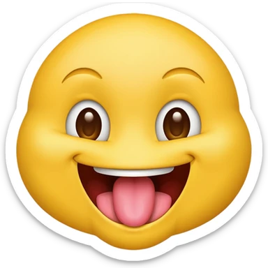 Yellow emoji Face with tongue out to side of mouth sticker