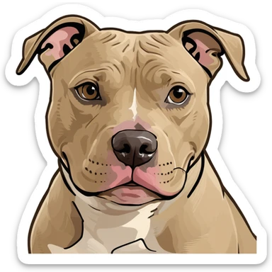 Beige pitbul dog sticker