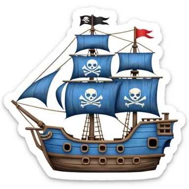 blue Pirate Ship sticker