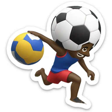 beach soccer player with bal sticker