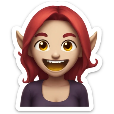demon girl giggling  sticker