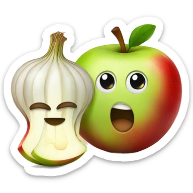 Apple and onion sticker
