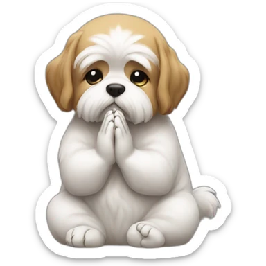Shitzu praying for god sticker