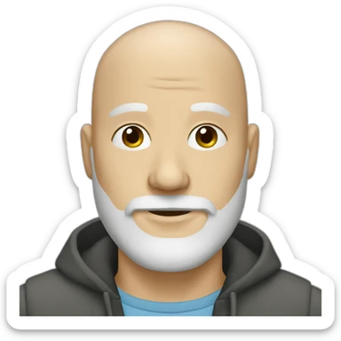 white bald male with beard sticker