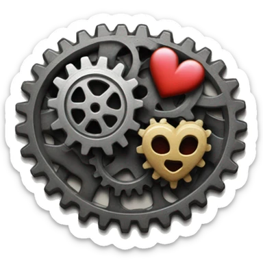 hearts 💕 on gears ⚙️ sticker