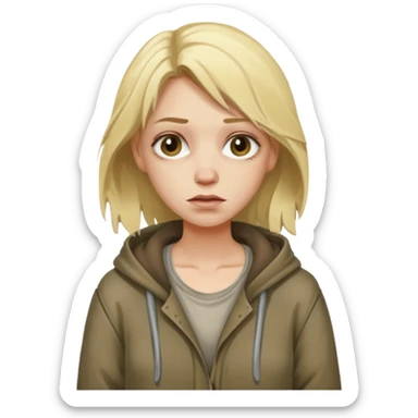 a homeless blonde woman sticker