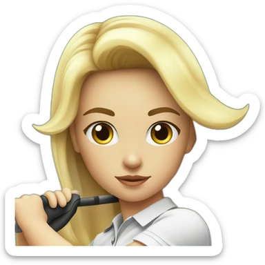 Golf swing beautiful girl sticker