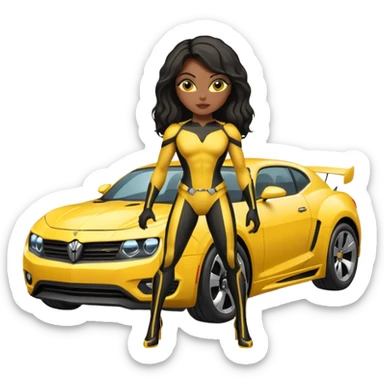 Bumblebee superhero black female sexy car sticker