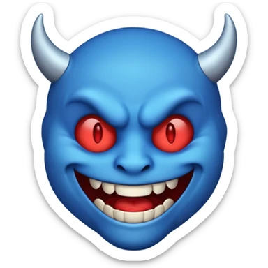 demon emoji but blue color "👹" sticker