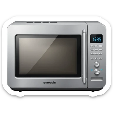 microwave emoji in style of apple sticker