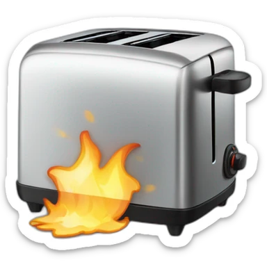 money on fire in a toaster sticker