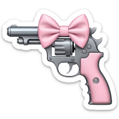 Gun with a light pink bow sticker