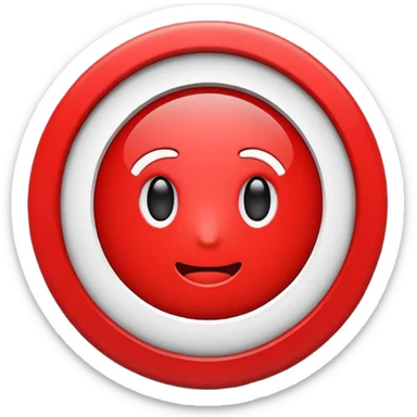 Red warning emoji, attention alert, red circle or triangle with white exclamation mark, bold, high contrast, flat emoji style. sticker
