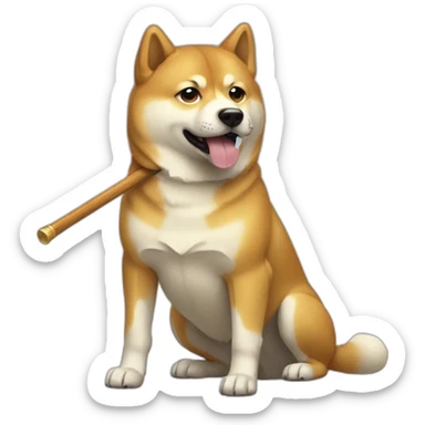 doge with a baton sticker