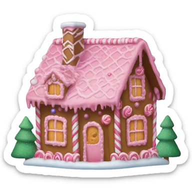 Pink gingerbread house sticker