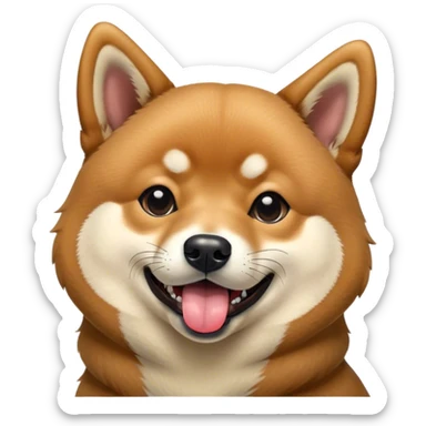 Black Shiba Inu with tongue out sticker