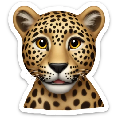 leopard heart sticker