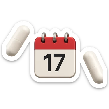 DUE BOCCETTE DI INTEGRATORI BIANCHE FLUTTUANO IN ARIA INSIEME AD UN CALENDARIO IN STILE EMOJI IPHONE, IPERREALISTICA 4K sticker
