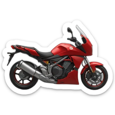 moto roja con una persona ensima sticker