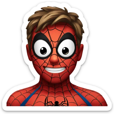 Spiderman face smile sticker
