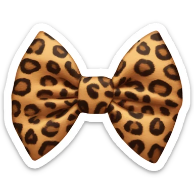 Leopard print bow sticker