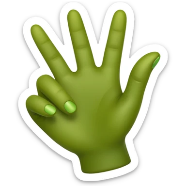 GREEN HAND POINTING RIGHT HORIZONTALLY sticker