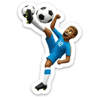 Soccer player scoring a bicycle kick sticker