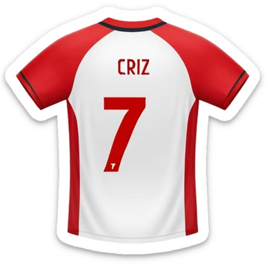 soccer jersey with number 7 and CR7 text sticker
