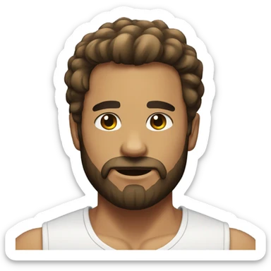 Buff hairy man with a beard sticker