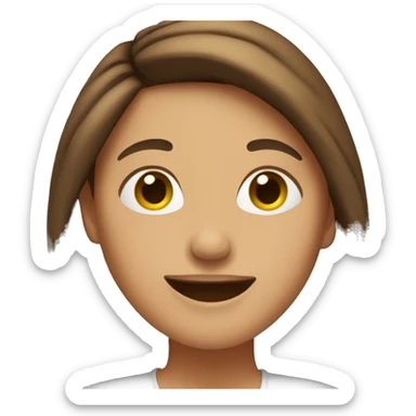 Dabing women, brown hair sticker