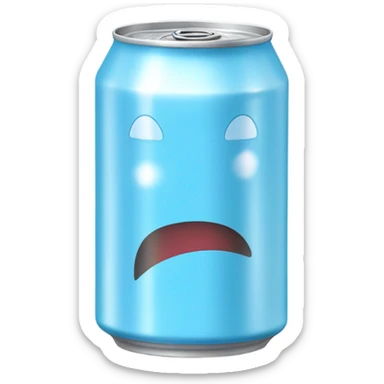 baby blue soda can sticker