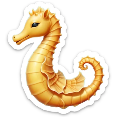 Meme-Worthy Cute Sleeping Sea Horse Portrait Emoji, Head resting peacefully with a contented smile, showcasing a slender, elegantly curved body with a softly coiled tail and eyes gently closed in serene slumber, Simplified yet adorably endearing features, highly detailed, glowing with a soft, drowsy aquatic light, high shine, relaxed and utterly lovable, stylized with an air of playful laziness, soft glowing outline, capturing the essence of a sleeping sea horse that feels destined to become the next viral icon of adorable rest! sticker