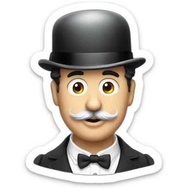 Charlie chaplin with flat hat sticker